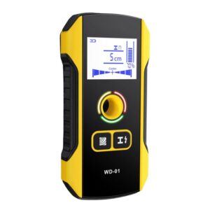 Detector Digital Localizare Cabluri Lemn Tevi in Perete, TAITAVA WD-01, Adancime detectare 120mm, Afisaj digital, Baterie Li-ion 300 mAh, Type-C, Indicator LED, Galben