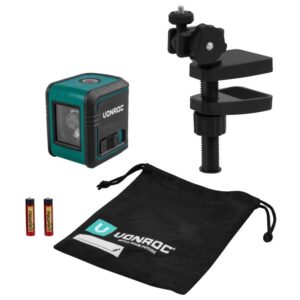 Nivela cu laser rosu in cruce VONROC LL501DC, cu autonivelare, protectie IP20, autonomie 10m, clema universala, dimensiuni 65x55x70mm, 2x baterii LR03 incluse
