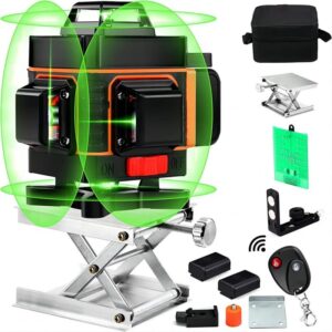 Nivela laser 4D, MOSMAOO, Profesionala, 16 linii, 4x360º, IP-54, Precizie milimetrica, Portocaliu cu Negru
