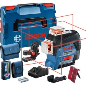 Nivela laser Bosch Professional 0601063R05, 30 m domeniu lucru, 12 V, +/- 0.2 mm/m precizie, ± 4° autonivelare, cutie L-Boxx, suport universal, placuta vizare laser, husa,...