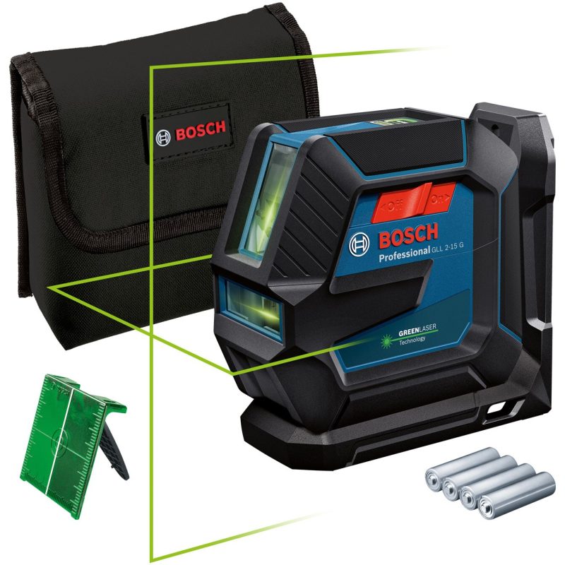 Nivela laser cu linii Bosch Professional 0601063W00, 15 m domeniu maxim lucru, ± 0.3 mm/m precizie lucru, ± 4° domeniu autonivelare, IP 64, suport universal LB 10, placuta...