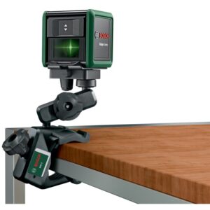 Nivela laser cu linii Bosch Quigo Green Gen2, 12 m domeniu lucru, 500-540 nm dioda laser, ±4° autonivelare, 85° unghi deschidere, ± 0.6 mm/m precizie, 1/4" filet stativ, 2...