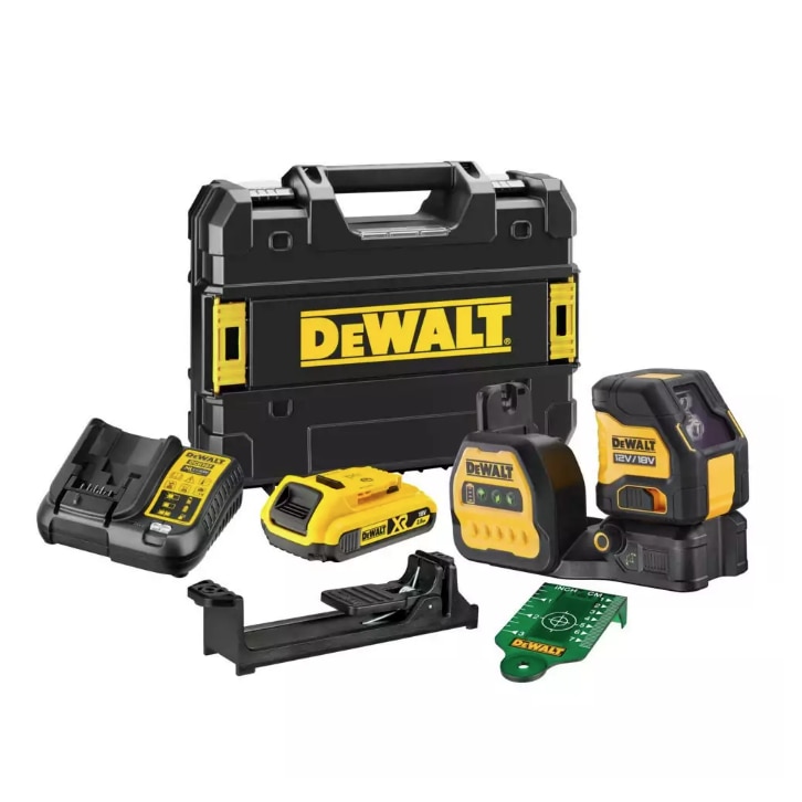 Nivela laser, DeWalt, 12/18V, Laser Verde, Negru/Galben
