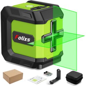 Nivela laser, Folixs®, 360° grade cu 2 linii in cruce, 30m, IP54, precizie ± 0.5 mm/m, ± 4° domeniu de autonivelare, Patru moduri de lucru, Verde
