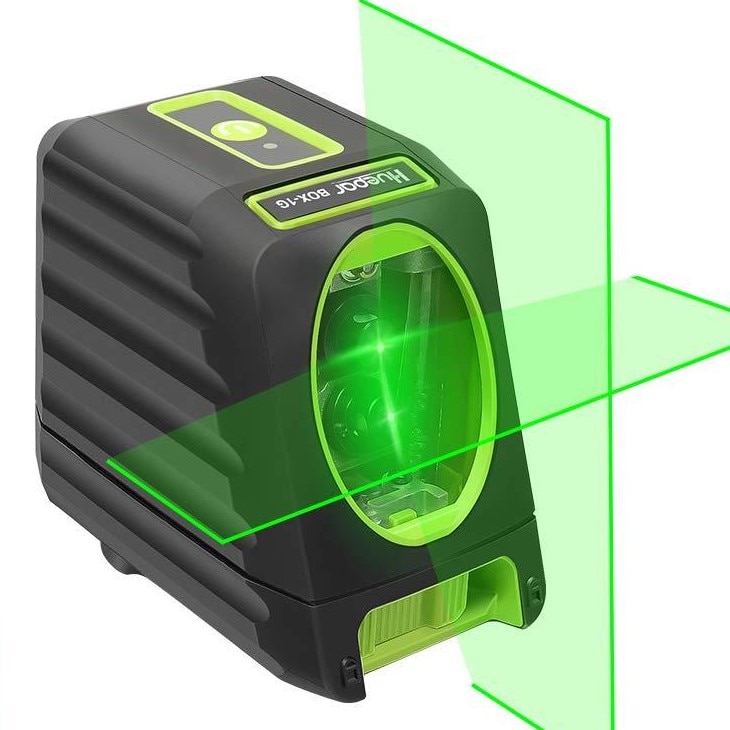 Nivela laser Huepar BOX-1G, fascicul verde de pana la 30 m, linie in cruce cu selectie de fascicule laser verticale si orizontale in unghi de 150°
