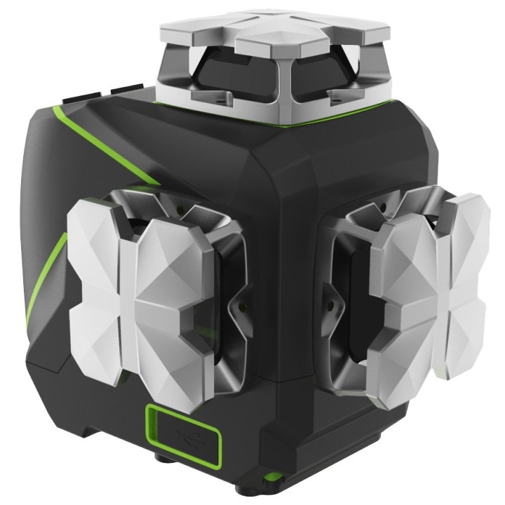 Nivela laser Huepar S03CG 3D, fascicul verde auto-nivelabil cu 12 linii, nivelare 3*360° orizontala si verticala, cu ecran LCD, telecomanda si functie bluetooth